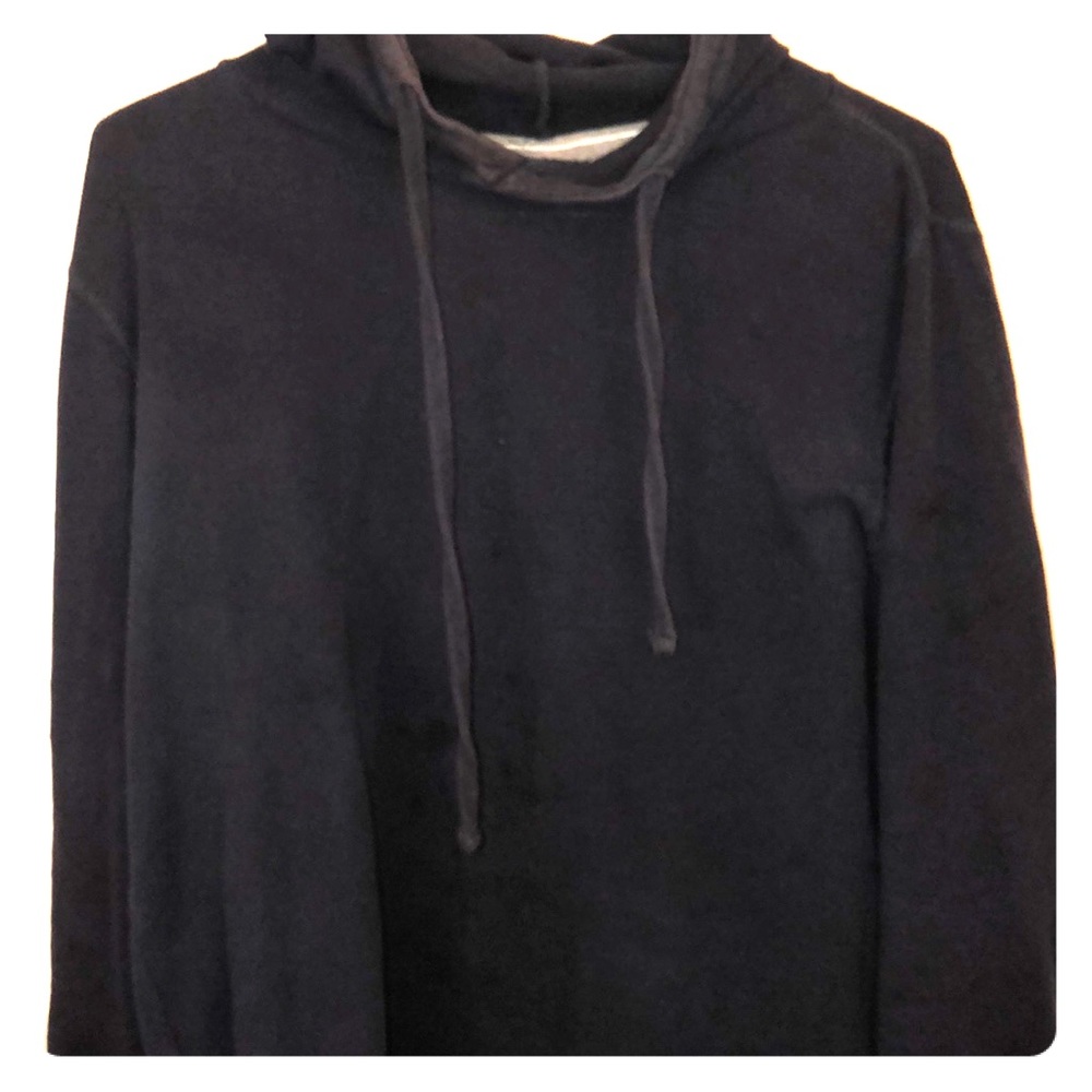 Navy Blue Long sleeve hooded tee